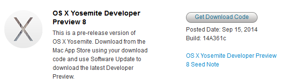 OS X Yosemite Developer Preview 8
